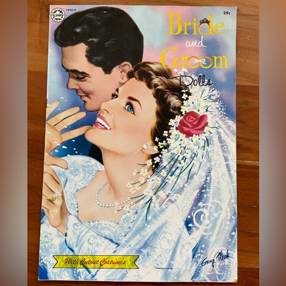 Vintage 50’s/60’s Bride&Groom George Pollard Cut Out Paper Dolls